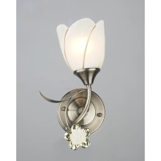 Бра настенная Sirius со стеклянным плафоном под одну лампу Е27 бронзовая IP20 B N1508/1W AB 60W