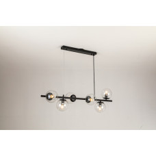 Люстра підвісна VALESO на шість скляних плафонів під лампу Е27 чорна IP20 V GLD-23749-6C-BK 60W