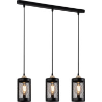 Люстра подвесная с плафоном под лампу Е27 V XA3224-3 BK+FGD 180W