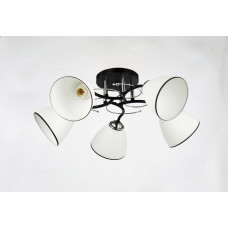 Люстра декоративна стельова на 5 плафонів INTEREES V 6224-5 BK+CR 300W