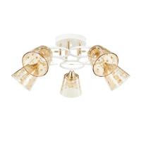 Люстра декоративная потолочная на 5 плафонов VALESO V 6118-5 WH+FG 240W