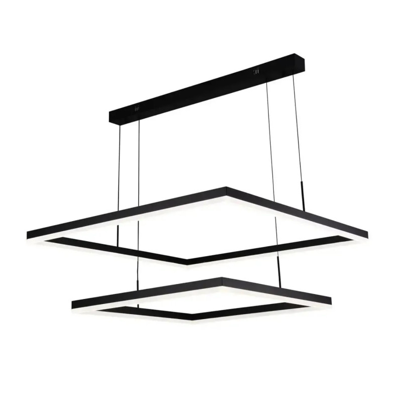 Подвесная LED люстра 126W Interees с управлением из смартфона 3000-6400К с пультом черная V QQD3067 BK