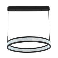 Подвесная LED люстра 42W Interees с кольцевым плафоном 3000-6400К с пультом черная IP20 V QQD3110 BK