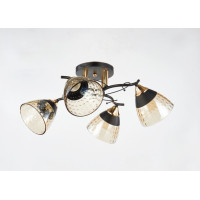 Люстра декоративная потолочная на 4 плафона INTEREES V 6212-4 BK+FG 60W