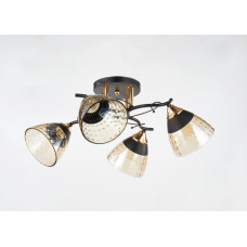 Люстра декоративна стельова на 4 плафони INTEREES V 6212-4 BK+FG 60W