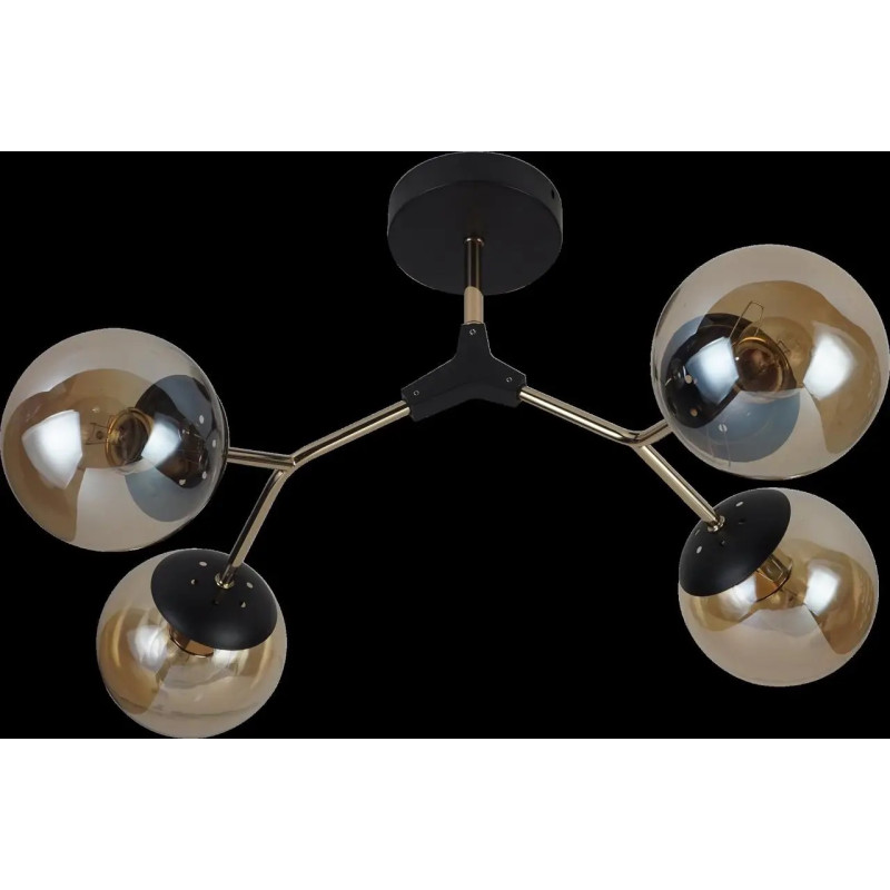 Люстра декоративна стельова  на 4 плафони VALESO V XA1427B/4 Black+Gold на 4 плафона 60W