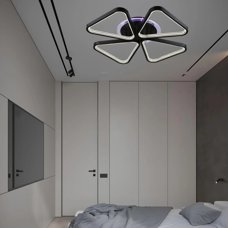 Стельова світлодіодна люстра Sirius 56W на чотири плафони з RGB підсвічуванням корпусу IP20 YH921/4