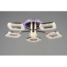 Стельова світлодіодна люстра Sirius 56W з підсвічуванням корпусу 3000-6500К IP20 B YH1003/5 BK+GD