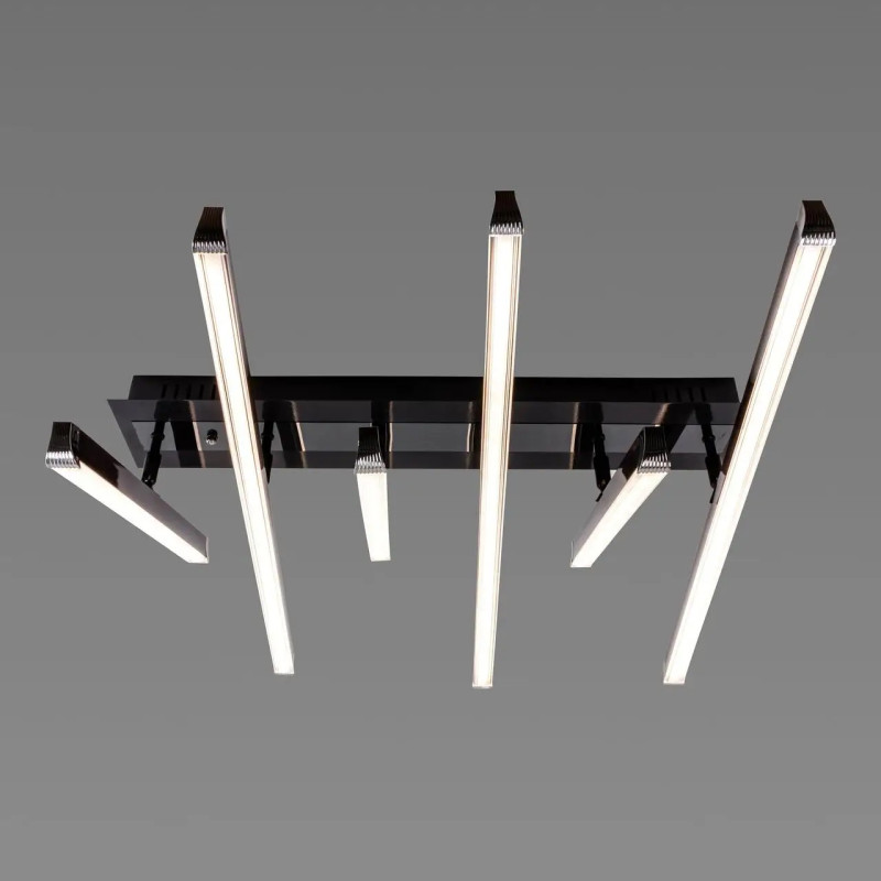 Стельова світлодіодна люстра Sirius 60W з пультом керування 3000-6500К сіра IP20 B YH993/6 GRAY