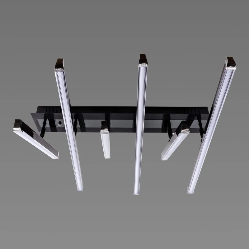 Стельова світлодіодна люстра Sirius 60W з пультом керування 3000-6500К сіра IP20 B YH993/6 GRAY