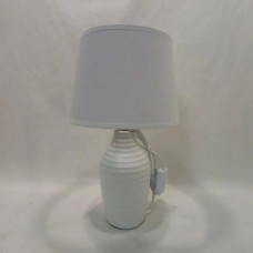 Настільна лампа Valeso з рельєфним смугастим корпусом під лампу Е14 біла IP20 V DTL1005