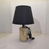 Настольная лампа Valeso с текстильным абажуром под одну лампу Е14 черная/золотая IP20 V 4038BG