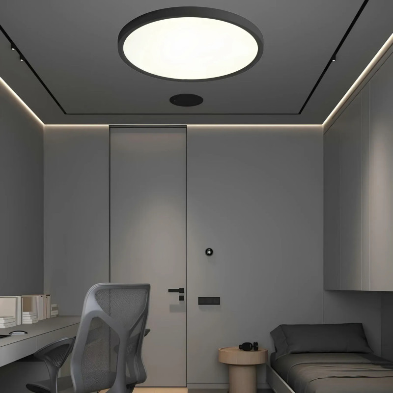 Стельова світлодіодна люстра Sirius 36W з круглим плафоном 3000-6500К чорна IP20 GLD-23414 BK