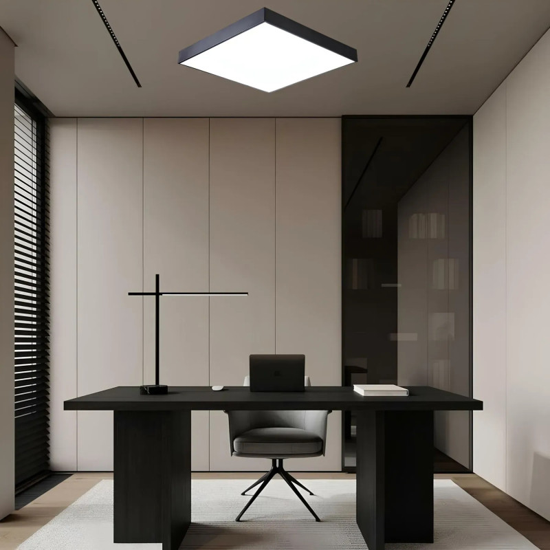 Стельова світлодіодна люстра Sirius 40W квадратної форми 3000-6500К чорна IP20 GLD-23415 BK 20W*2