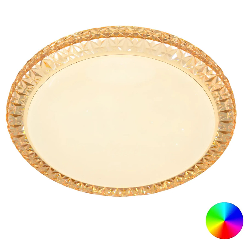 Стельова світлодіодна люстра Sirius 48W кругла 3000-6500К з RGB IP20 GLX-20028-400 48W Amber (RGB)