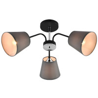 Потолочная люстра с металлическим каркасом VALESO на три плафона под лампу Е27 черная IP20 V XA1459/3 BK+CR