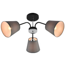 Потолочная люстра с металлическим каркасом VALESO на три плафона под лампу Е27 черная IP20 V XA1459/3 BK+CR