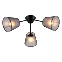 Люстра стельова з металевим каркасом VALESO на три плафони під лампу Е27 чорна IP20 V XA1460/3 BK