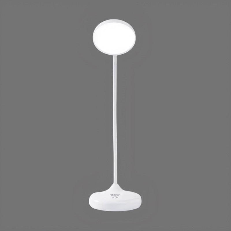 Настольная LED лампа 7W аккумуляторная VALESO с круглым плафоном 3000K/4000K/6000K белая IP20 V 1977
