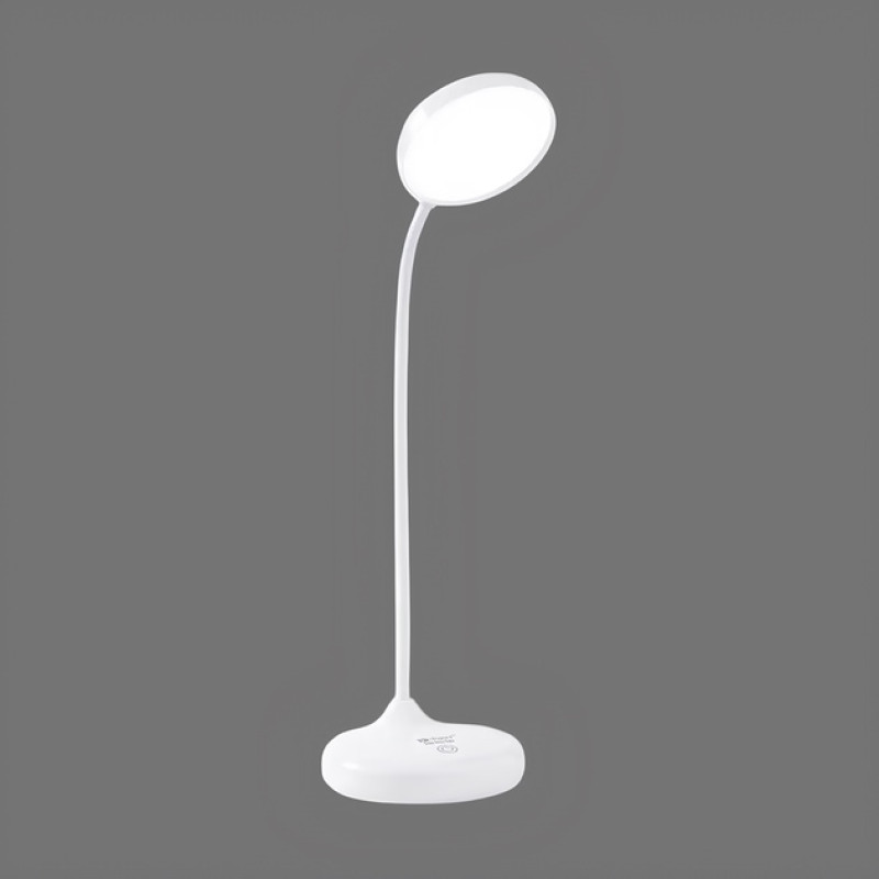 Настольная LED лампа 7W аккумуляторная VALESO с круглым плафоном 3000K/4000K/6000K белая IP20 V 1977