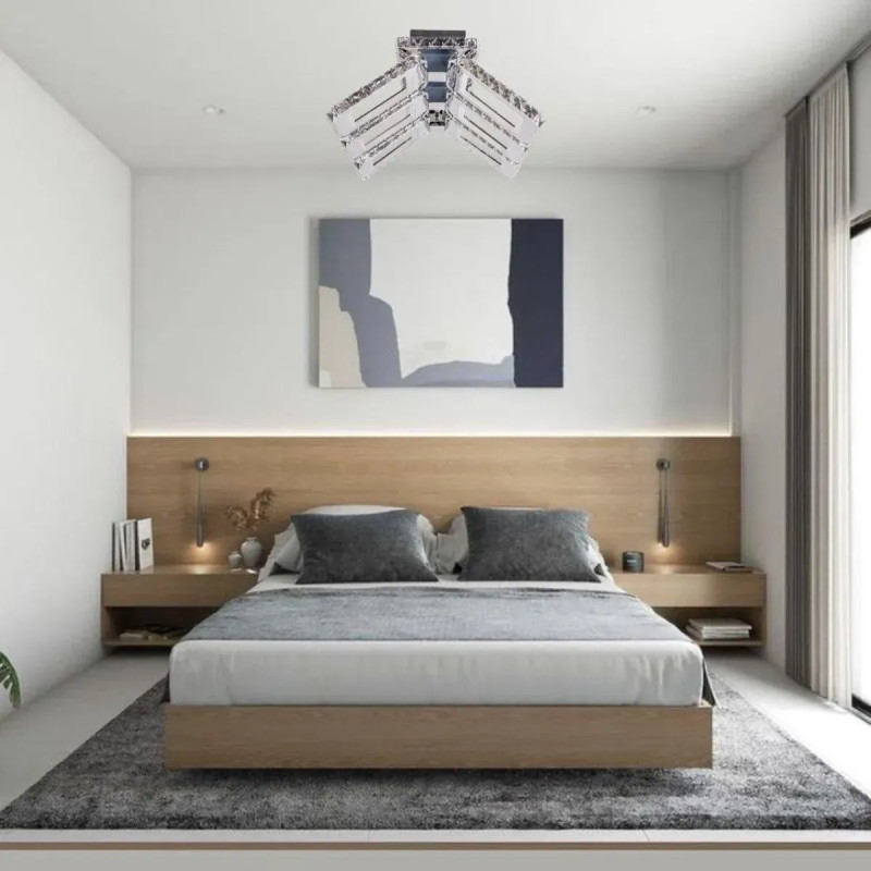 Стельова світлодіодна люстра Sirius 288W на шість плафонів 3000-6500К хром IP20 2926-6 240W 48W