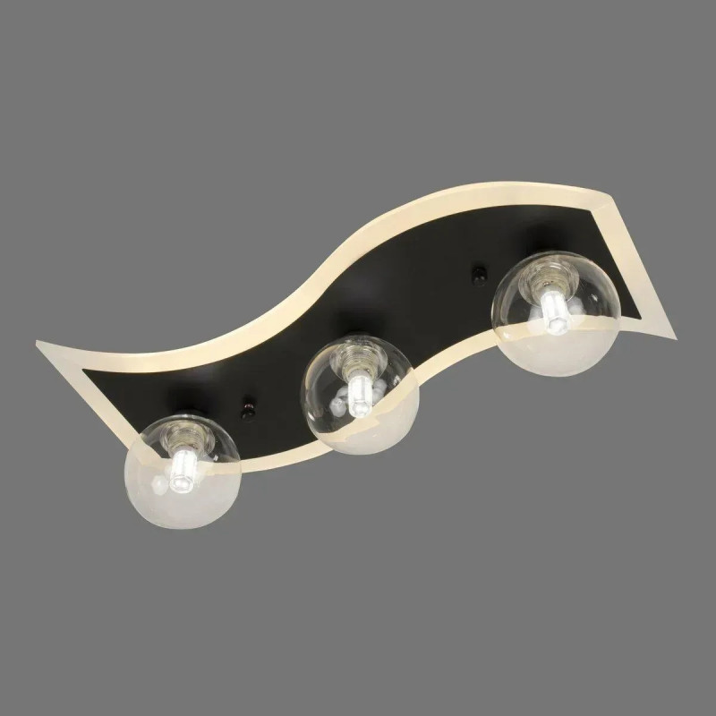 Стельова світлодіодна люстра Sirius 31W на 3 плафони під лампу G9 3000-6500К чорна IP20 B S2281/3