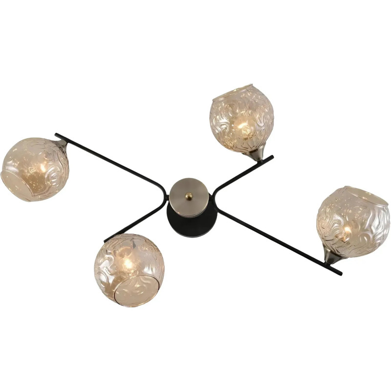 Люстра стельова VALESO на чотири круглих плафони під лампу Е27 бронзова/чорна IP20 V XA1488/4 BK+AB