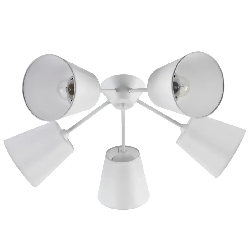 Потолочная люстра VALESO на пять текстильных плафонов под лампу Е27 белая IP20 V XA1460B/5 WH