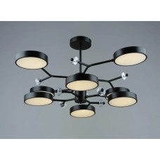 Потолочная светодиодная люстра Sirius 192W на восемь круглых плафонов 3000-6500К черная IP20 N5502/8
