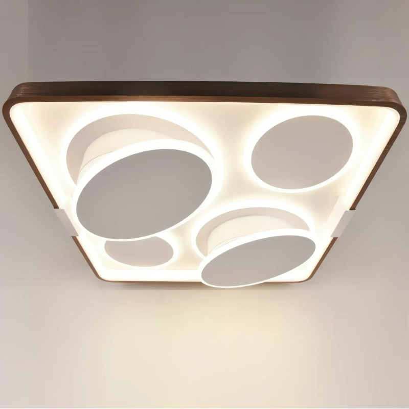 Стельова світлодіодна люстра Sirius 211W з круглими плафонами 3000-6500К біло-коричнева IP20 1967