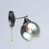 Бра настенное Valeso с затемненным плафоном под одну лампу Е27 черное/хром IP20 B K2288/1W BK+CH