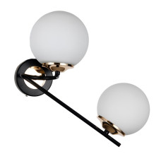 Бра настенное Valeso на два сферических плафона под лампу Е27 черное IP20 BD655-2 BK
