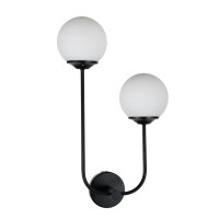 Бра настенное Valeso на два стеклянных плафона под лампу Е27 черное IP20 BD608-2 BK