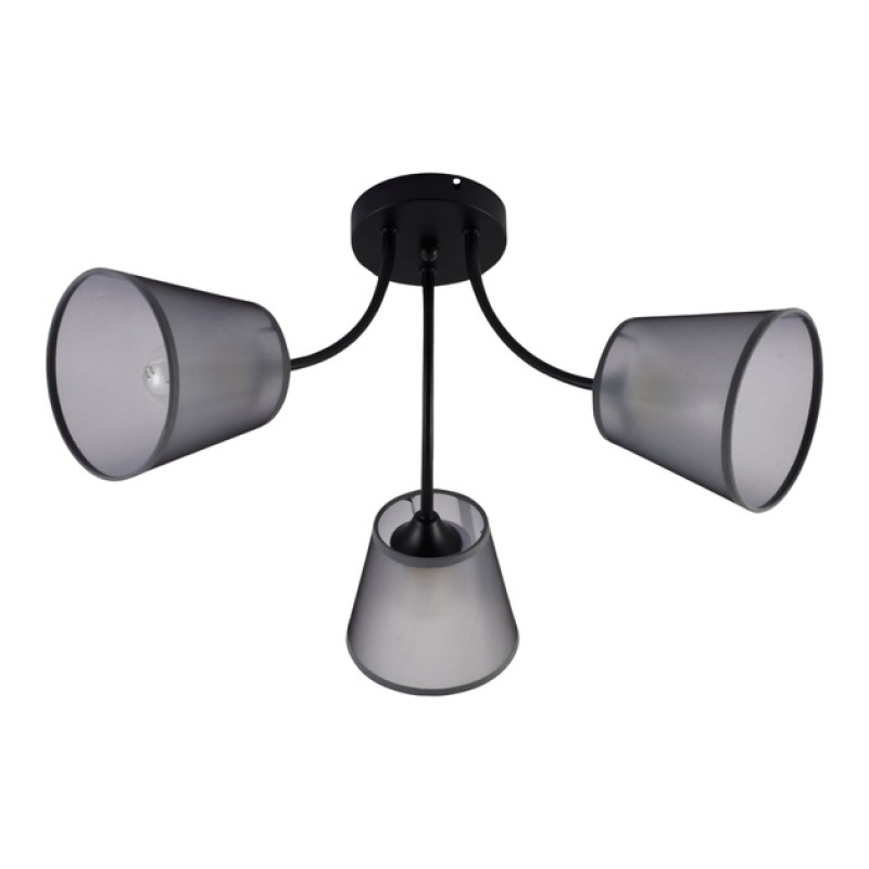 Люстра стельова VALESO з трьома текстильними плафонами під лампу Е27 чорна IP20 V XA1461/3 BK