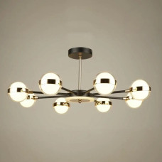 Стельова світлодіодна люстра Sirius 119W на вісім плафонів 3000-6500К чорно-золота IP20 B N4543/8 BK