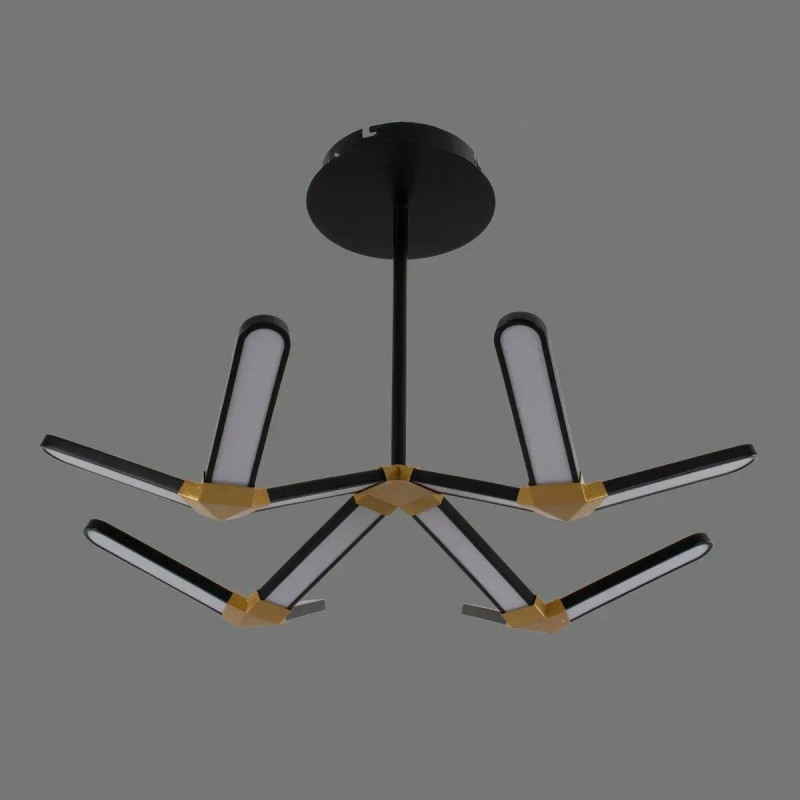 Потолочная светодиодная люстра Sirius 128W с металлическим каркасом 3000-6500К черная IP20 8901-4