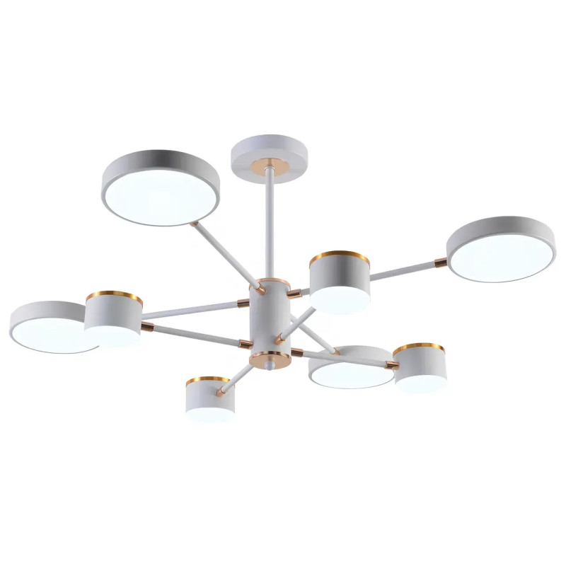 Стельова світлодіодна люстра Sirius 132W на вісім плафонів 3000-6500К біла IP20 B X13288/8 WT+FGD