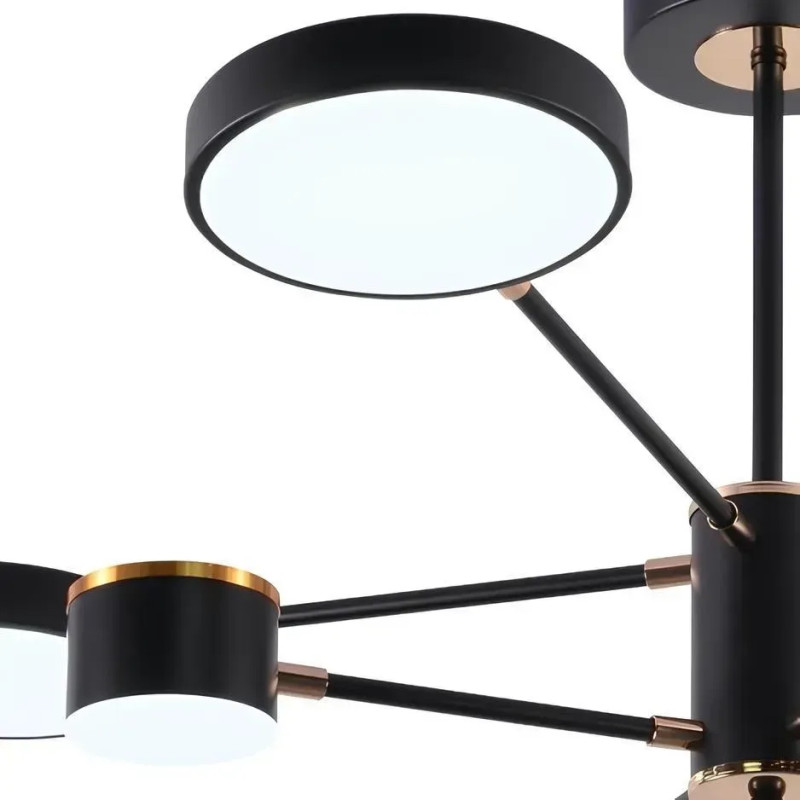 Потолочная светодиодная люстра Sirius 132W на восемь плафонов 3000-6500К черная IP20 B X13288/8 BK+FGD