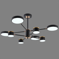 Потолочная светодиодная люстра Sirius 132W на восемь плафонов 3000-6500К черная IP20 B X13288/8 BK+FGD