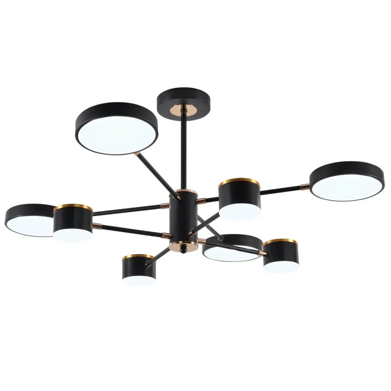 Потолочная светодиодная люстра Sirius 132W на восемь плафонов 3000-6500К черная IP20 B X13288/8 BK+FGD