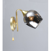 Бра настінне Valeso із затемненим плафоном під лампу Е27 чорне/золото IP20 N6621/1W 60W
