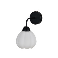 Бра настенное Valeso со стеклянным плафоном под лампу Е27 черное IP20 BD665-1 BK