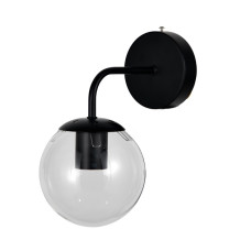 Бра настенное Valeso со стеклянным плафоном под лампу Е27 черное IP20 BD685-1 BK