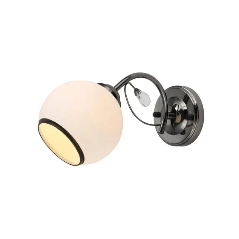 Бра настенное Valeso со стеклянным плафоном под лампу Е27 черно-перламутровая IP20 G 07465/1W Pearl black