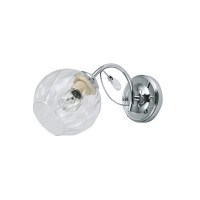 Бра настенное Valeso со стеклянным плафоном под лампу Е27 хром IP20 G 07468/1W Chrome 40W