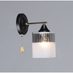 Бра настенная Valeso со стеклянным плафоном под одну лампу Е27 черная/бронза IP20 B A4425/1W AB+BK 60W