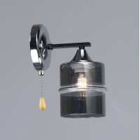 Бра настенное Valeso со стеклянным плафоном под одну лампу Е27 черное/хром B K2286/1W BK+CH 60W