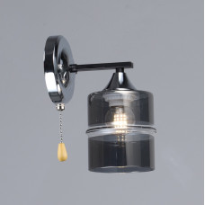 Бра настенное Valeso со стеклянным плафоном под одну лампу Е27 черное/хром B K2286/1W BK+CH 60W