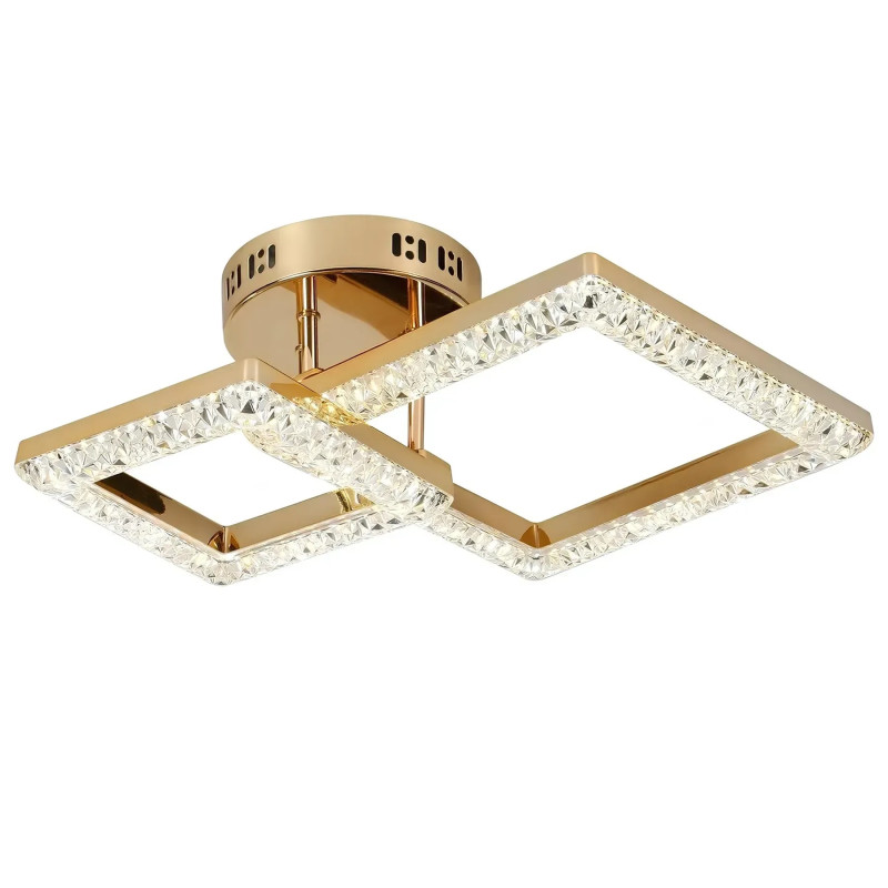 Стельова світлодіодна люстра 50W Sirius на два плафони 3000-6500К золота IP20 G 2726/1+1 GD 25W*2