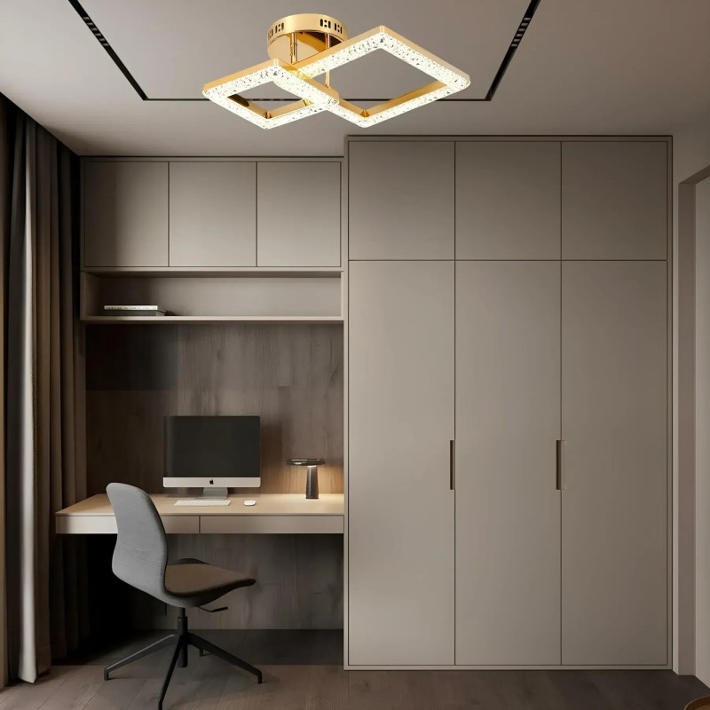 Стельова світлодіодна люстра 50W Sirius на два плафони 3000-6500К золота IP20 G 2726/1+1 GD 25W*2